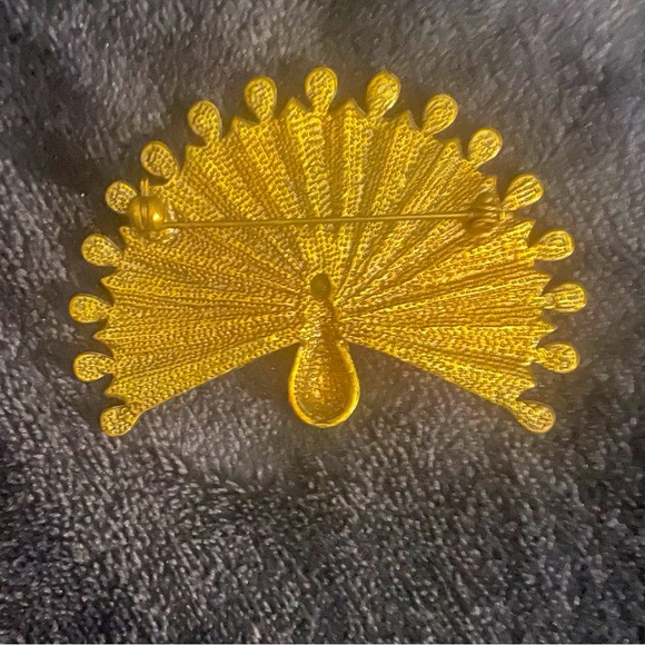 Large Peacock Brooch Pin Pendant - One Of A Kind - Picture 2 of 6